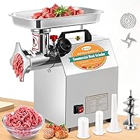 Newhai 1.3HP Commercial Meat Grinder, Electric Meat Grinding Machine, Heavy Duty Industrial Meat Mincer, Sausage Stuffer Grinding Plates Stuffing Tubes, Grinding Chicken Bones for Restaurant