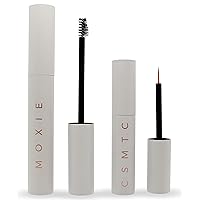 Eyelash Growth Serum and Eyebrow Enhancer | 2 BOTTLES | Boost Natural Lash and Brow Hair Growth | Grow Longer, Thicker, Fuller, Luscious Eyelashes and Eyebrows with MOXIE Cosmetics Serums