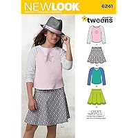 Simplicity Creative Patterns New Look 6241 Girls' Skirts and Knit Tops, A (8-10-12-14-16)