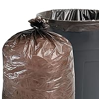 Stout T4048B15 100% Recycled Plastic Garbage Bags 40-45gal 1.5mil 40x48 Brown/Black 100/CT