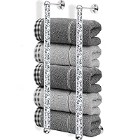 Towel Racks for Bathroom,Crystal Crushed Diamond Wall Towel Bar,2 Bar Mounted Bathroom Towel Organization for Rolled Towels,Rolled Blanket.（20”）