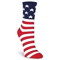 K. Bell Women's Fun American Classics Crew Socks-1 Pairs-Cool & Cute USA Novelty Gifts
