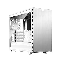 Fractal Design Define 7 White Brushed Aluminum/Steel E-ATX Silent Modular Tempered Glass Window Mid Tower Computer Case, White TG Clear Tint (FD-C-DEF7A-06)