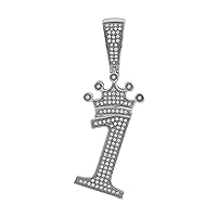 10k Gold 1/3Ct TDW Diamond Crowned One King Hip Hop Bling Necklace for Men (H-I, I2)