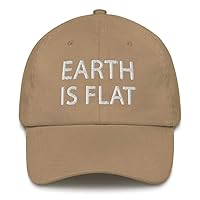 Earth is Flat Hat (Embroidered Dad Cap) Flat Earther Conspiracy Theory Gift