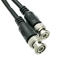 RG59/U Coaxial Cable, BNC Male to BNC Male Connector Coax Cable for Video, 75 Ohm, 22 AWG, Black, 25 ft