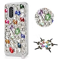 STENES Sparkle Case Compatible with Samsung Galaxy A52 5G Case - Stylish - 3D Handmade Bling Crystal Stone Rhinestone Crystal Diamond Design Cover Case - Colorful