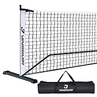 VINSGUIR Portable Pickleball Net, Pickleball Nets Designed for All Weather Conditions with Steady Metal Frame and Strong PE Net, Regulation Size Net with Carrying Bag
