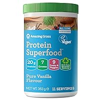 Amazing Grass PSF Powder, Pure Vanilla, 11 Servings (Old Version)