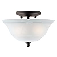 Westinghouse 6622300 Wensley Two-Light Interior Semi-Flush Ceiling Fixture, White
