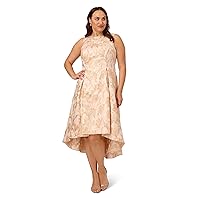 Adrianna Papell womens Plus-size 3/4 Sleeve Beaded Illusion Gown With Sweetheart Neckline