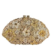 Luxury Women Crystal Clutch Flower Evening Bag Bridal Wedding Purse Party Diamond Handbag