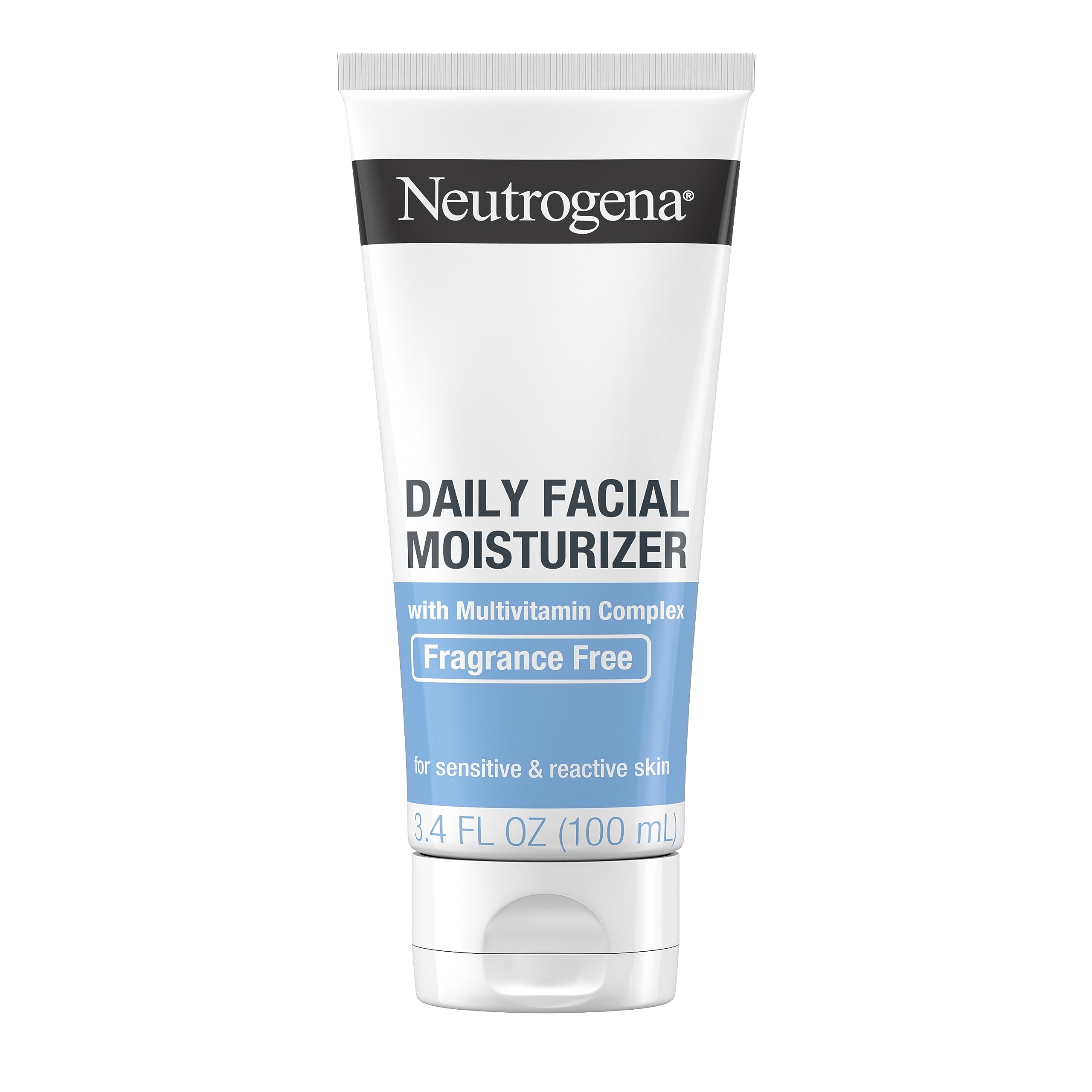 Neutrogena Fragrance Free Daily Facial Moisturizer, Face & Neck Moisturizer for Sensitive Skin with Vitamin B3, Pro-Vitamin B5 & Vitamin E Supports Skin's Dynamic Barrier, 3.4 fl. oz