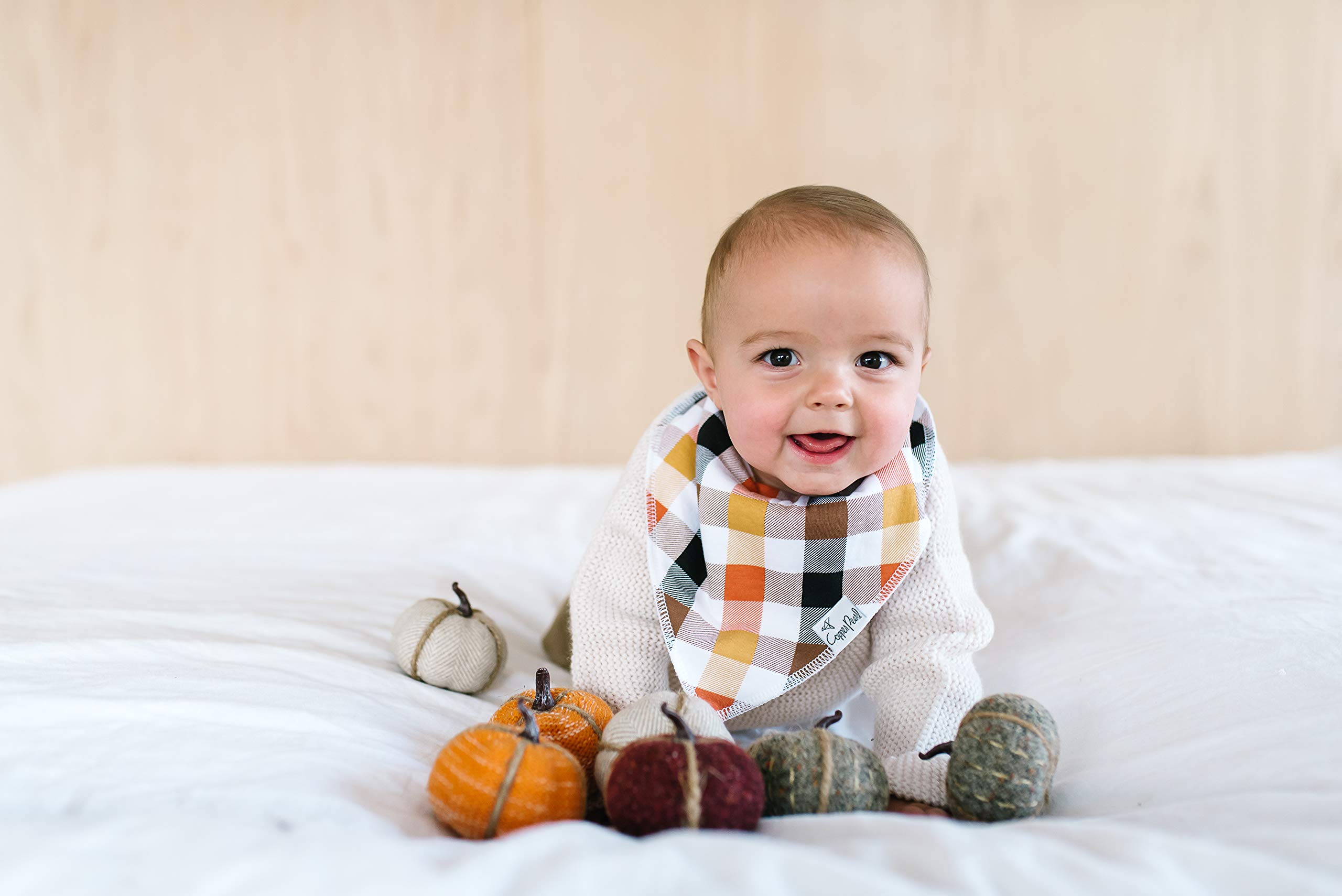 Copper Pearl Baby Bandana Drool Bibs for Drooling and Teething 4 Pack Gift Set “Holiday