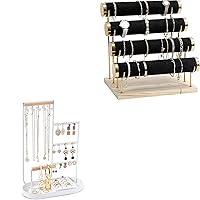 Bracelet Holder Display Bundle with Jewelry Stand with Velvet Ring Tray