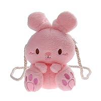 ZIIVARD Plush Bunny Crossbody Messenger Shoulder Bags Cartoon Rabbit Chain Strap Satchel Women Girls Lolita Casual Mobile Phone Travel Bag (Pink)