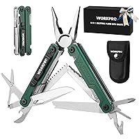 WORKPRO 18-in-1 Multi Tool Pliers, Stainless Steel EDC Multitool with Pocket Knife, 2 Safety Locks, Belt Clip and Oxford Pouch, Multipurpose Utility Multiuse Tool for Camping Outdoor Activities
