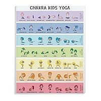 Chakra Yoga Poster for Kids 49 Yoga Poses for Kids Emotional Health Poster Canvas Wall Art Poster Print Picture Paintings for Living Room Bedroom Office Decoration, Canvas Poster Art Gift for Family F