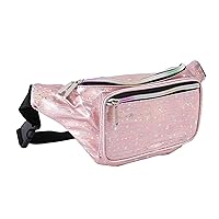 Holographic 80s 90S Rave Stars Neon Transparent Gravel Fanny Pack for Women - Great Waist Pack for Games, Concerts, Rave, Festival, Travel