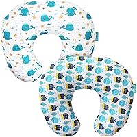 Nursing Pillow Cover 2 Pack for Breastfeeding Pillow, Ultra Soft and Cozy Nursing Pillow Slipcovers, Snug Fits Boppy Pillow, Great, Perfect Newborn Gift, Best Choice for Mom