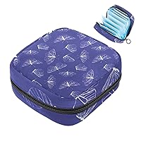 Cute Period Pads Bag, Butterflies on Purple Background Sanitary Napkin Storage Bag, Portable Menstrual Pad Storage Pouch Feminine Menstruation First Period Bag