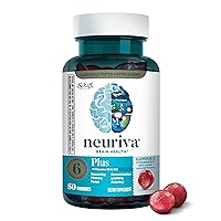 NEURIVA Plus Brain Supplement for Memory,Focus & Concentration+Cognitive Function with Vitamins B6 & B12 and Clinically Tested Nootropics Phosphatidylserine and Neurofactor,50ct Strawberry Gummies