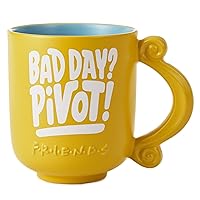 Hallmark Friends Sculpted Coffee Mug (Bad Day? Pivot!) Yellow, 19 Oz, Gift for Mom, Sister, Coworker, Teacher