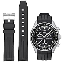 Bands for Moonswatch Watch,Curved No Gap Rubber Strap Compatible with Omega X Swatch Moonswatch Speedmaster/Rolex/SEIKO 20mm Watch,Swatch Omega Moonswatch Speedmaster Watch Replacement Band Men Women