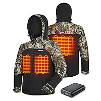 TIDEWE Heated Jackets for Men with Battery Pack, 180G Insulation Work Jackets, Water-resistant Coat (Black, Brown, S-XXXL)