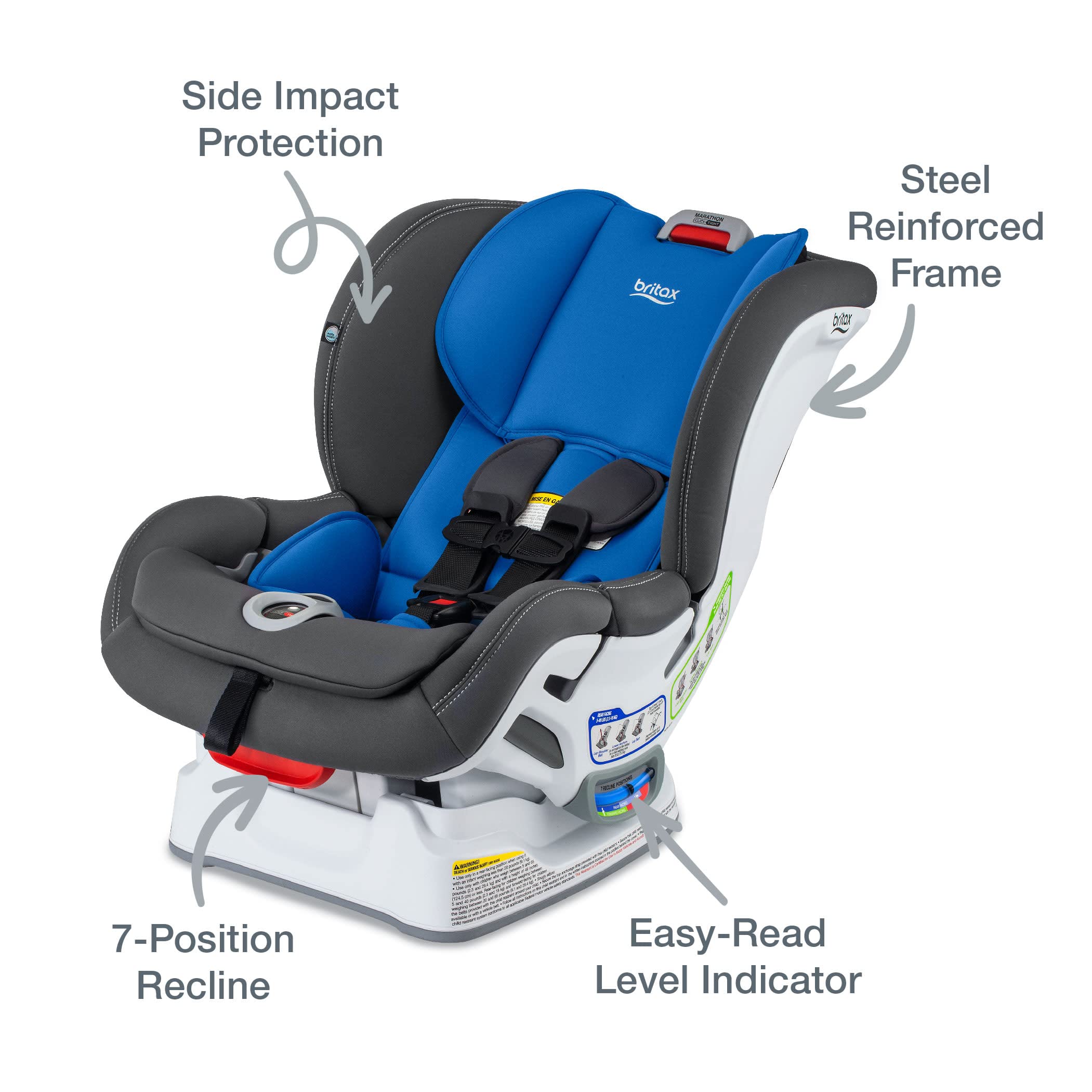 Britax Marathon Clicktight Convertible Car Seat, Mod Blue SafeWash