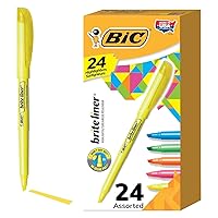 Brite Liner Highlighters, Chisel Tip, 24-Count Pack of Highlighters Assorted Colors, Ideal Highlighter Set for Organizing and Coloring