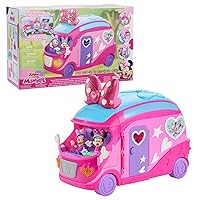 Disney Junior Minnie Mouse Bows-A-Glow Rolling Glamper 13-piece Figures and Playset, Officially Licensed Kids Toys for Ages 3 Up, Amazon Exclusive