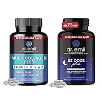 DR EMIL NUTRITION Multi Collagen Plus Sleep Bundle - Collagen Peptide Pills & EZ Doze Plus Sleep Aid with Melatonin GABA & 5HTP