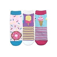 Jefferies Socks Girls' Donut Popsicle Ice Cream Novelty Crew Socks 3 Pack