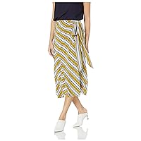 ASTR the label Women's Teagan Stripe Wrap Mid Length Skirt