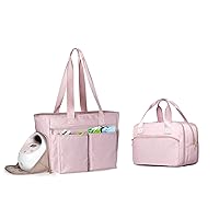 Fasrom Pump Carrying Case with Cooler Bundle with Breast Pump Tote Bag with Laptop Sleeve