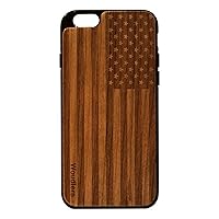 Wooden American Flag iPhone 6/6s Plus Case - Hand Crafted in The USA - Real Wood Unique and Protective Phone Cases - Natural Stylish Cover - Patriotic Design