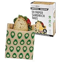 Compostable Food Storage Sandwich Bags Avocado, 50 count