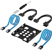 SABRENT 3.5 Inch to x2 SSD / 2.5 Inch Internal Hard Drive Mounting Kit [SATA and Power Cables Included] (BK-HDCC)