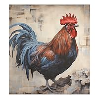 ALAZA Retro Style Rooster Dishwasher Magnet Cover Magnetic Refrigerator Magnet Cover Fridge Sticker Home Kitchen Decor,23 x 26 inch
