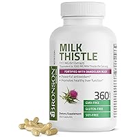 Bronson Milk Thistle Silymarin Marianum & Dandelion Root Liver Health Support, Antioxidant Support, Detox, 360 Capsules