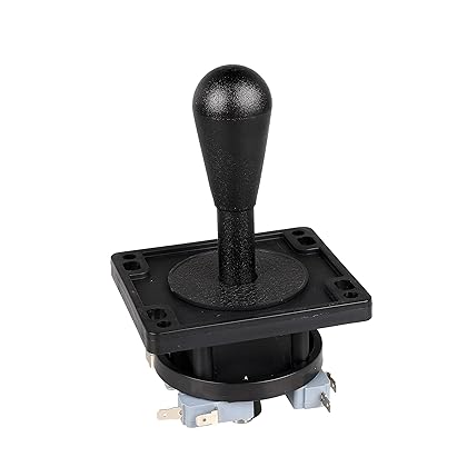 American Style Arcade Competition 2Pin Joystick BLACK Switchable From 8 Ways Operation, Elliptical Black Handle, Precision 8-Way 187