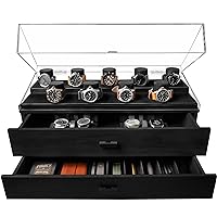 Elevate Your Watch Collection with The Legacy – Premium Watch Display Case for 17 Watches – Easy Access, Huge Drawers & Leather Lining – Wooden Mens Watch Box & Watch Stand – Lifetime Assurance