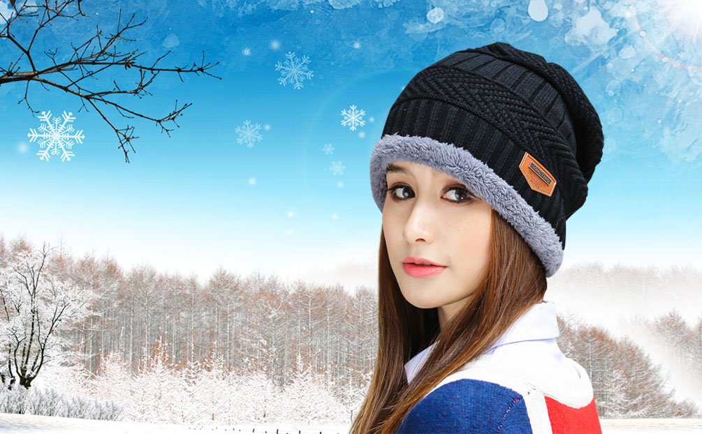 HINDAWI Winter Hats for Women & Men Slouchy Beanie Skull Caps Warm Snow Ski Knit Hat Cap