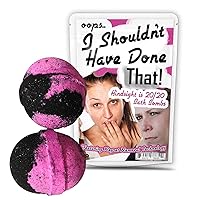 Shouldn't Have Done That Bath Bombs - Funny Novelty Bath Balls for Women - XL Black and Pink Fizzers, Handcrafted, Made in America, 2 Count