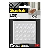 Scotch Clear Adhesive Bumper Pads 40 PCS, Self-Stick Rubber Pads 1/2
