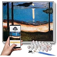 DIY Painting Kits for Adults Moon Light Painting by Edvard Munch Arts Craft for Home Wall Decor