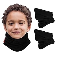 Aegend Neck Warmer for Kids 2 Pack, Double-Layer Fleece Ski Neck Gaiter for Boys Girls Youth Winter Cold Weather (Age 4-12)