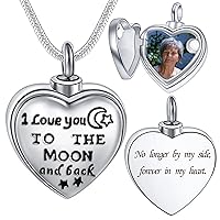 Bivei Necklace for Ashes, Personalized Photo Heart Lockets for Ashes for Women - Keepsake Necklace for Human/Pet Ashes