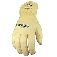 Youngstown Glove Leather Ground Utility Gloves for Men - Kevlar Lined - Cut, Puncture, Flame Resistant, Arc Rated, Tan